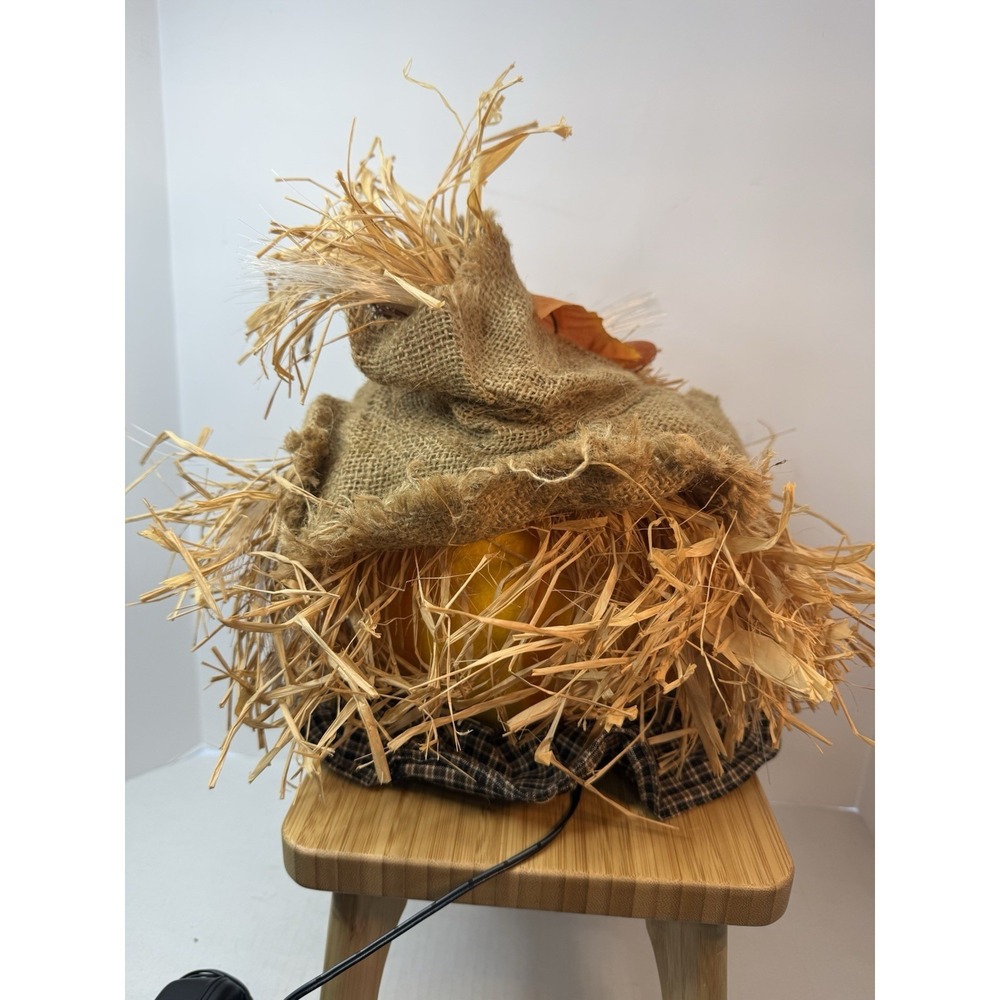 VTG Halloween Fiber Optic Pumpkin Jack O Lantern Light 8" IN BOX Autumn Best - Picture 7 of 12